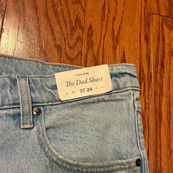 New Abercrombie & Fitch The Dad Short Size 37 / 24 High Rise Blue Jean Shorts - Picture 6 of 10